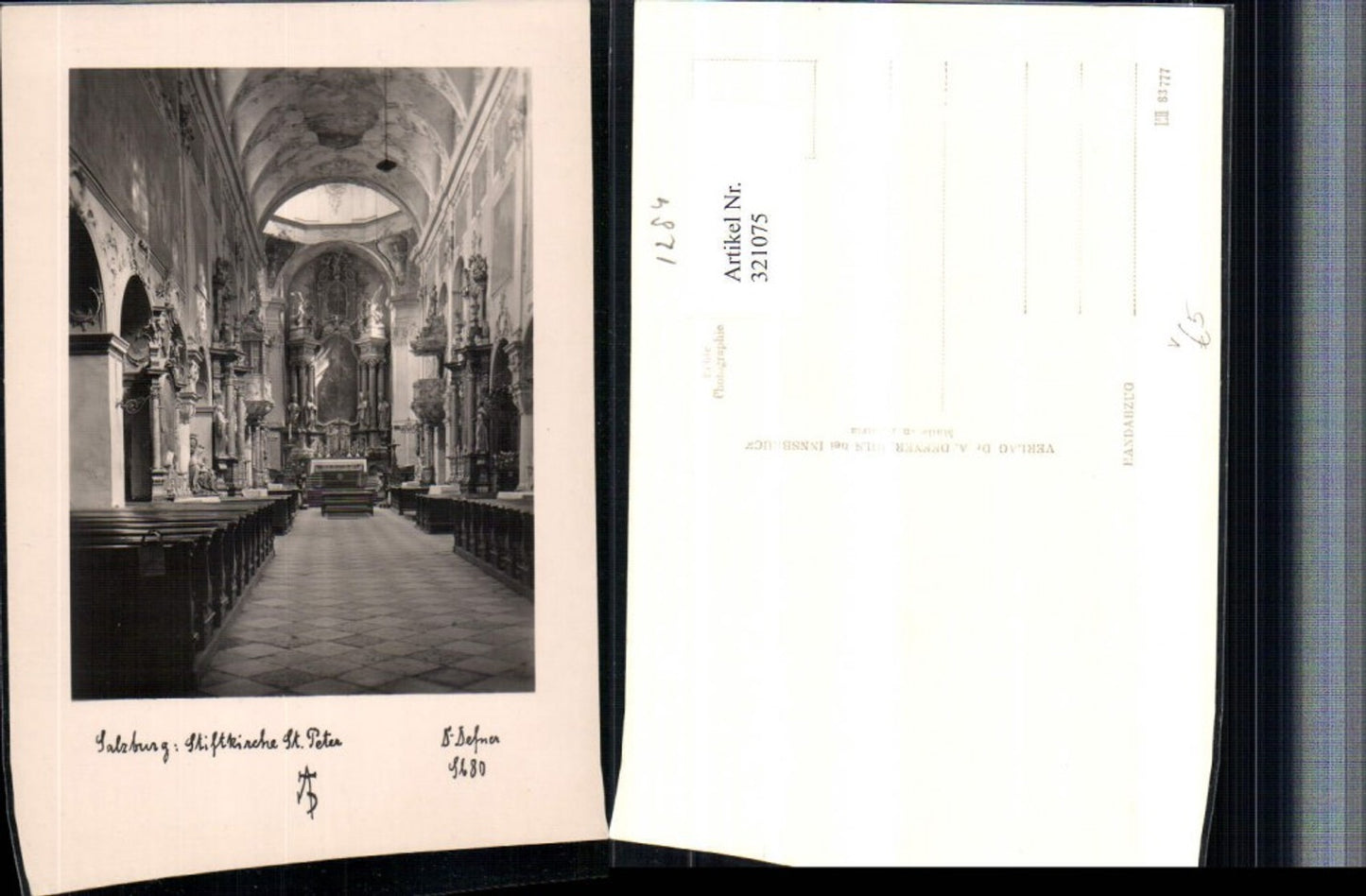 321075,Photographic art Dr. Defner Sb80 Salzburg St. Peter's Abbey Church Interior view