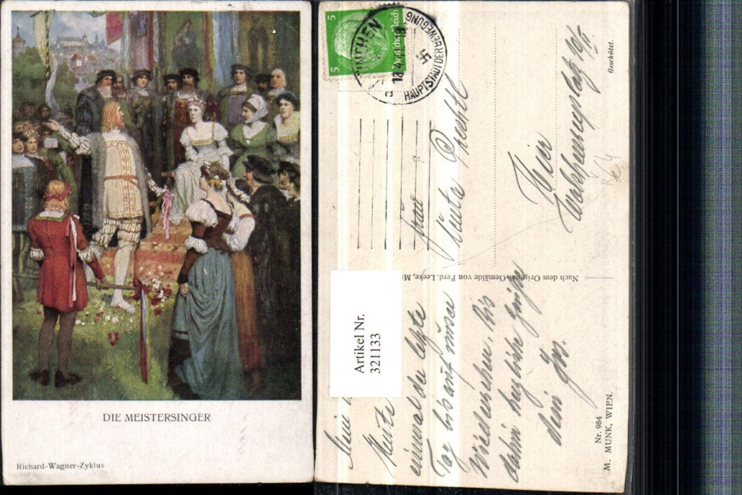 321133,M. Munk Vienne 984 Künstler Ferd. Leeke Richard Wagner Die Meistersinger Personen