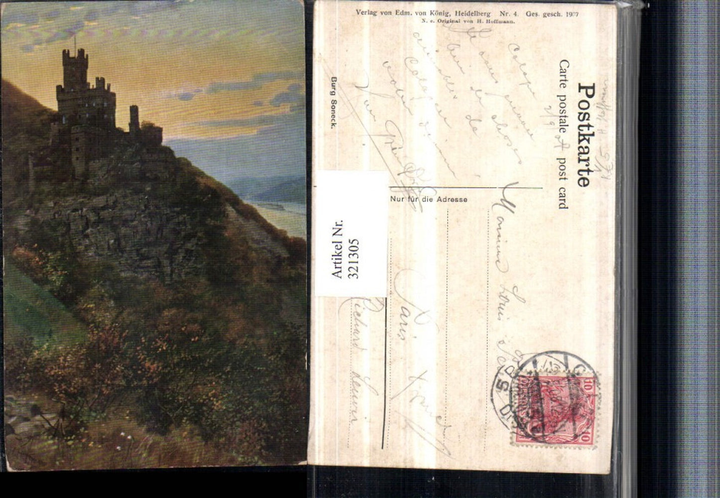 321305,Künstler AK Heinrich Hoffmann Burg Soneck pub Edmund v. König