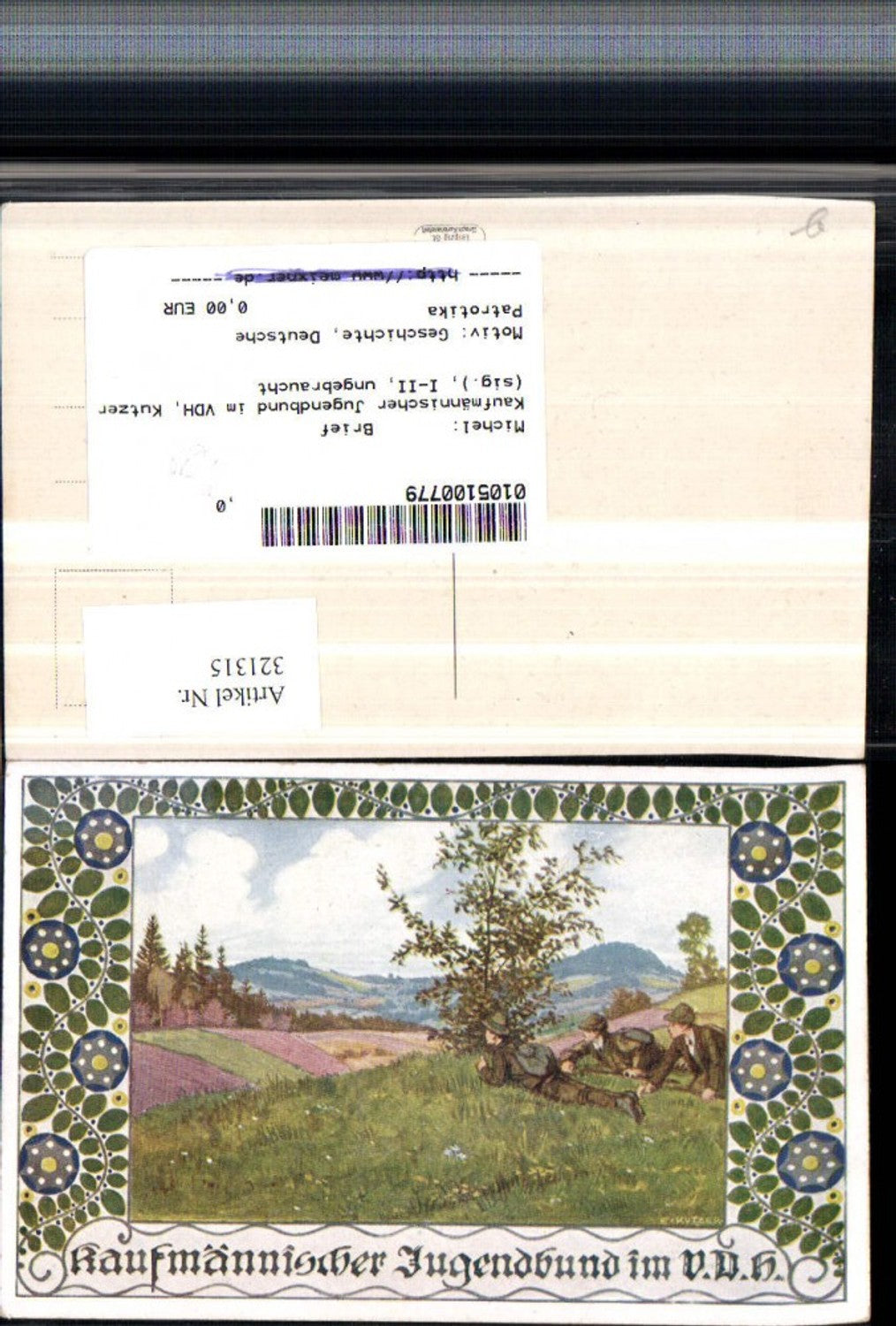 321315,Künstler AK Ernst Kutzer Kaufmännischer Jugendbund im VDH Jäger Jagd Wiese