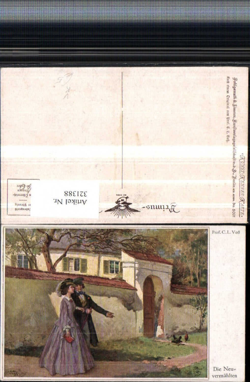 321388,Primus AK 5021 Künstler C. L. Voss Die Neuvermählten Paar Kleid Buch