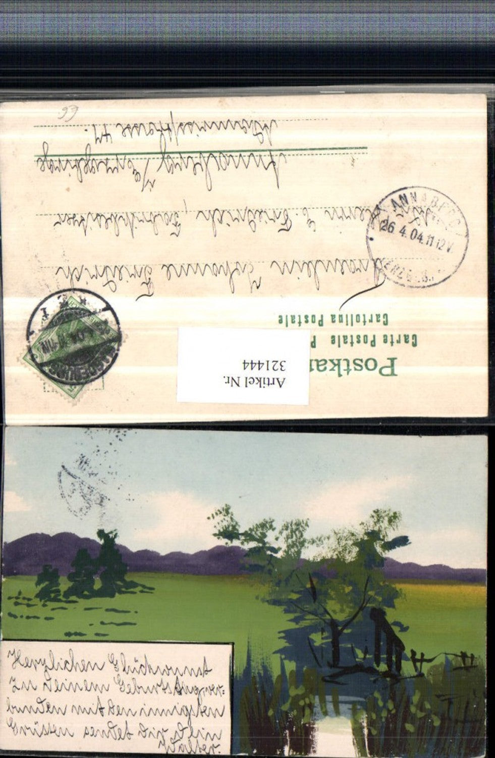 321444,Künstler AK Handgemalt Landschaft Bergkulisse