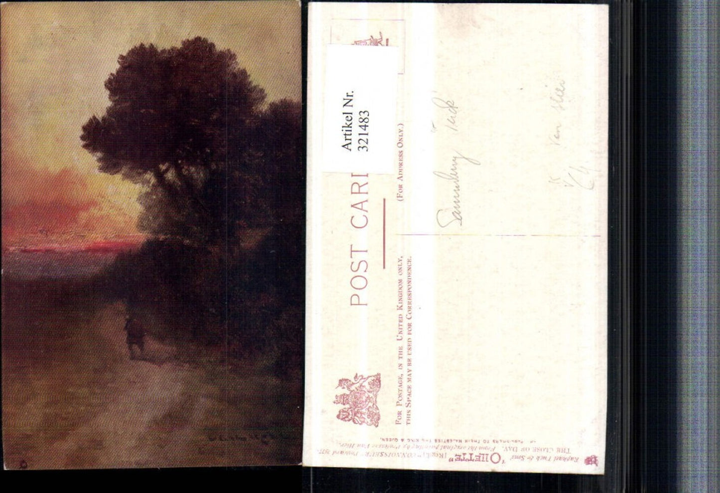 321483,Raphael Tuck & Sons 2577 Künstler Van Hier The Close of Day Landschaft Weg
