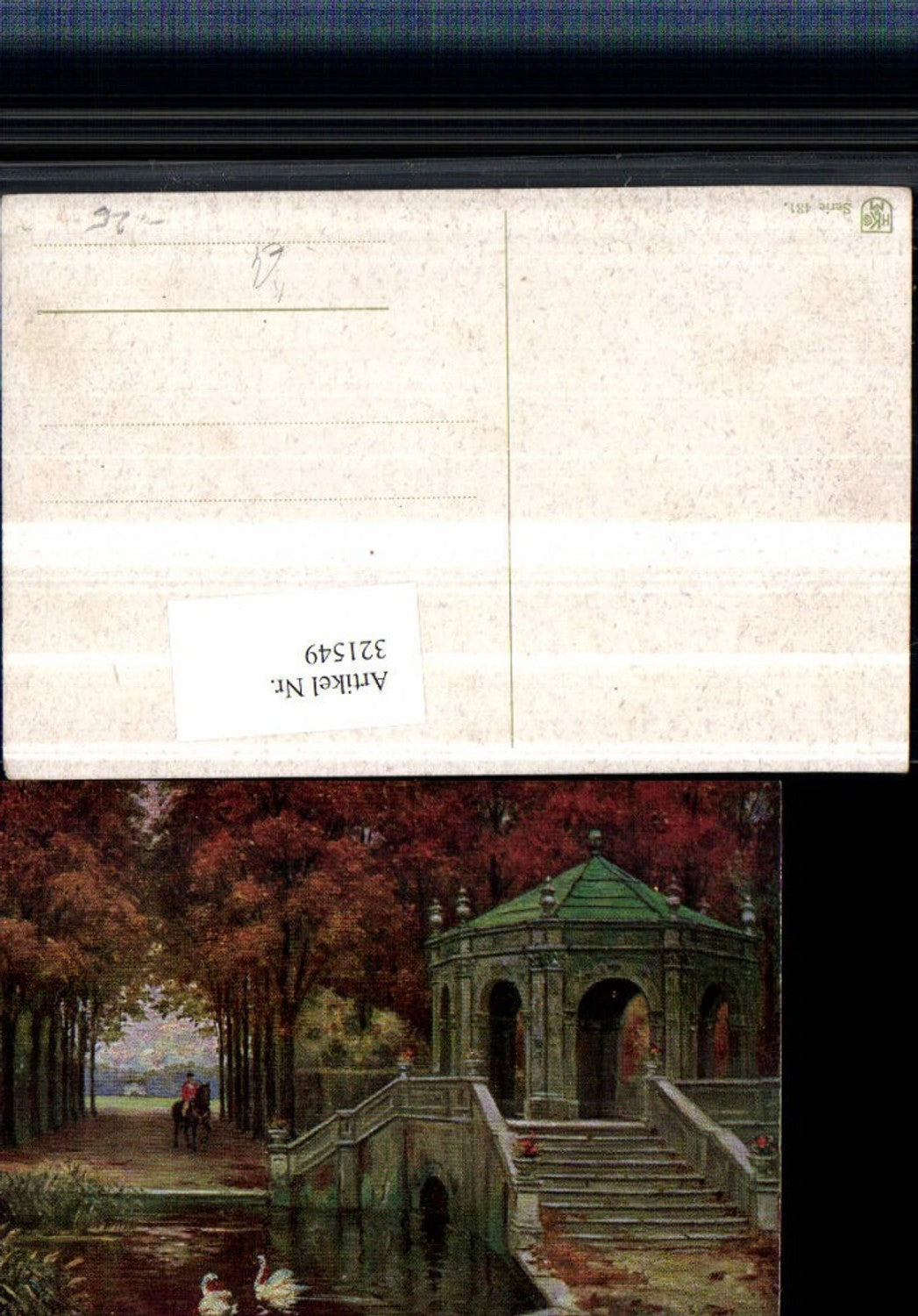 321549,Künstler AK Wilh. Eilers Schlosspark Pavillon Schwäne