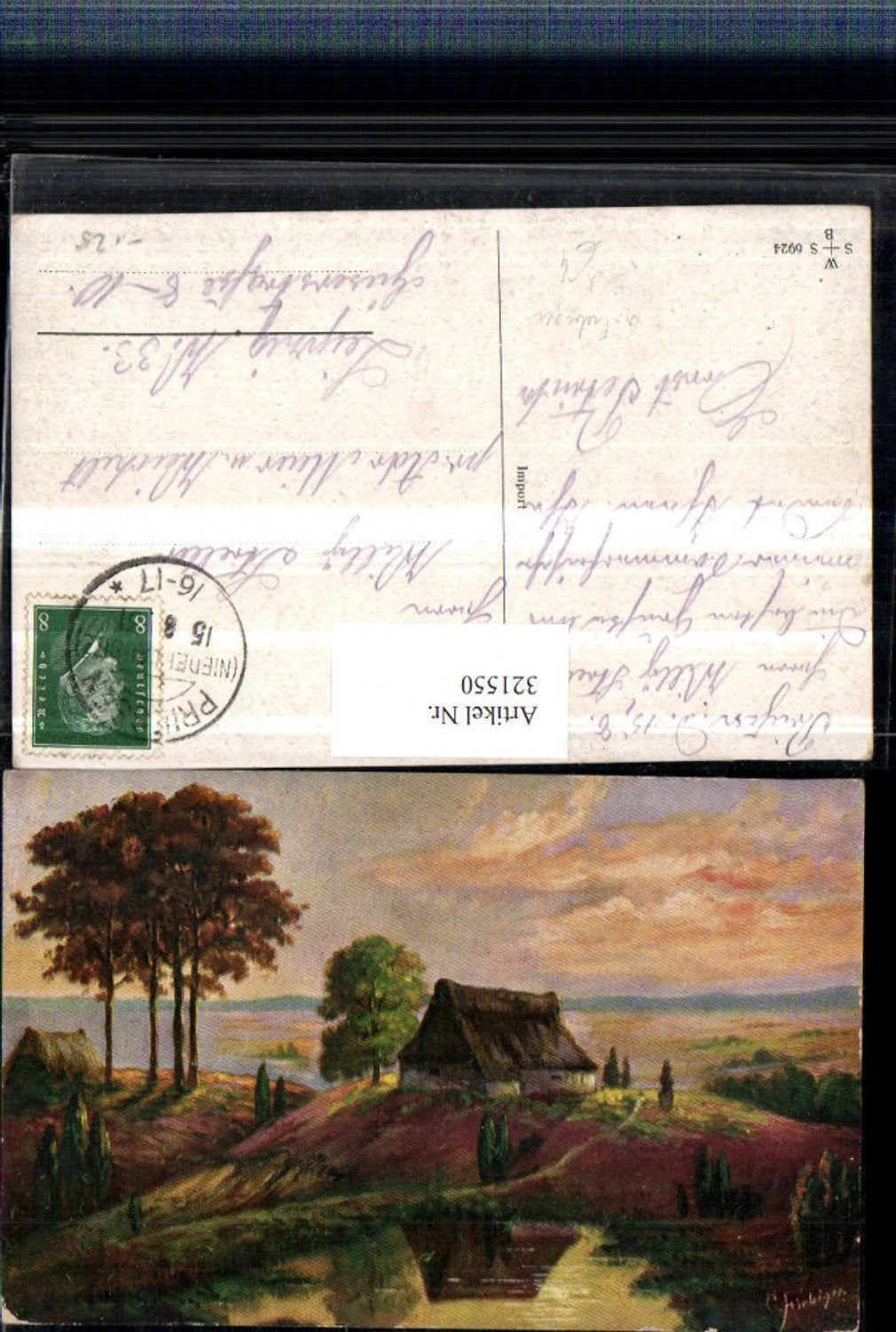 321550,Künstler AK G. Fiebiger Landschaft Häuser Bäume
