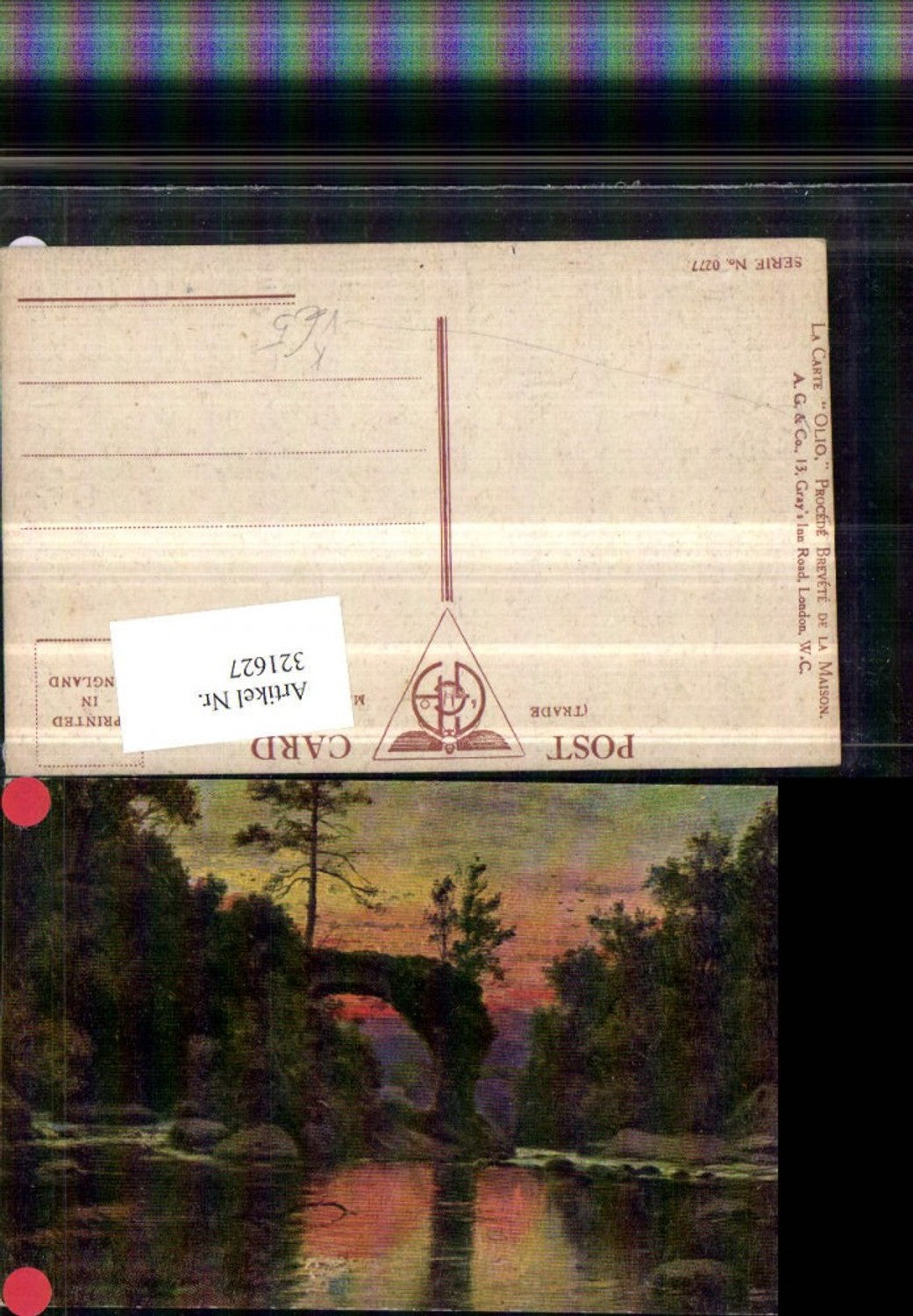 321627,Künstler AK Landschaft Gewässer Steine pub Olio 0277