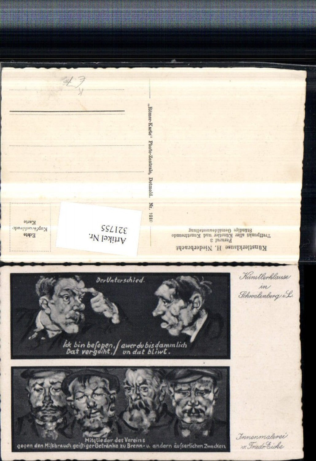 321755,Künstler AK Friedrich Eicke Künstlerklause in Schwalenberg Mehrbildkarte