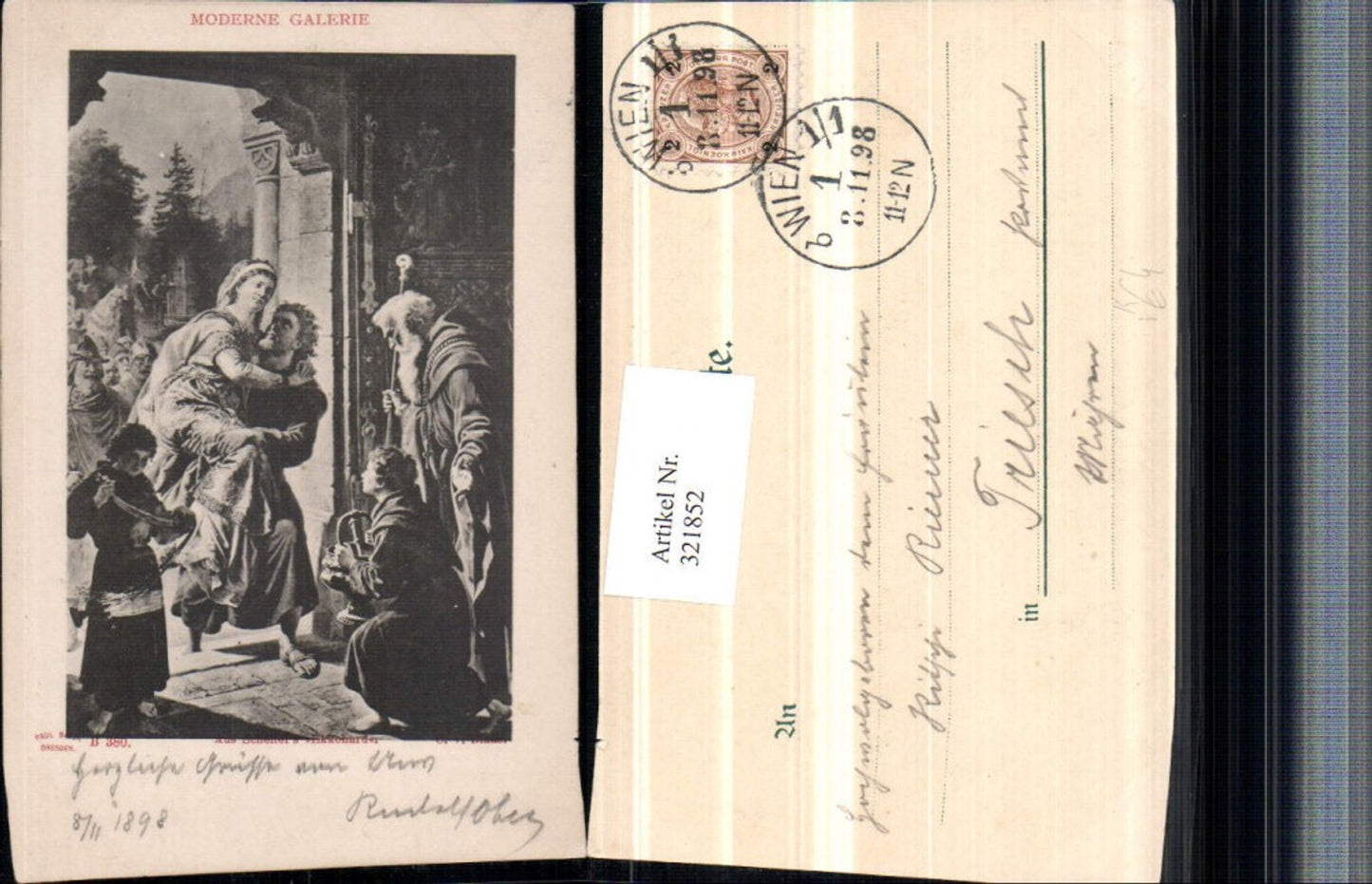 321852,Künstler AK C v. Blaas Aus Scheffels Ekkchard Schwelle tragen Mönche pub Paul Bayer B380