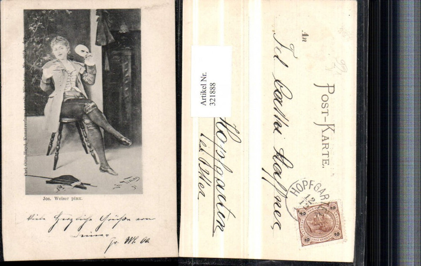321888,Künstler AK Jos. Weiser Frau m. Mantel rauchen raucht pub Carl Otto Hayd 3019