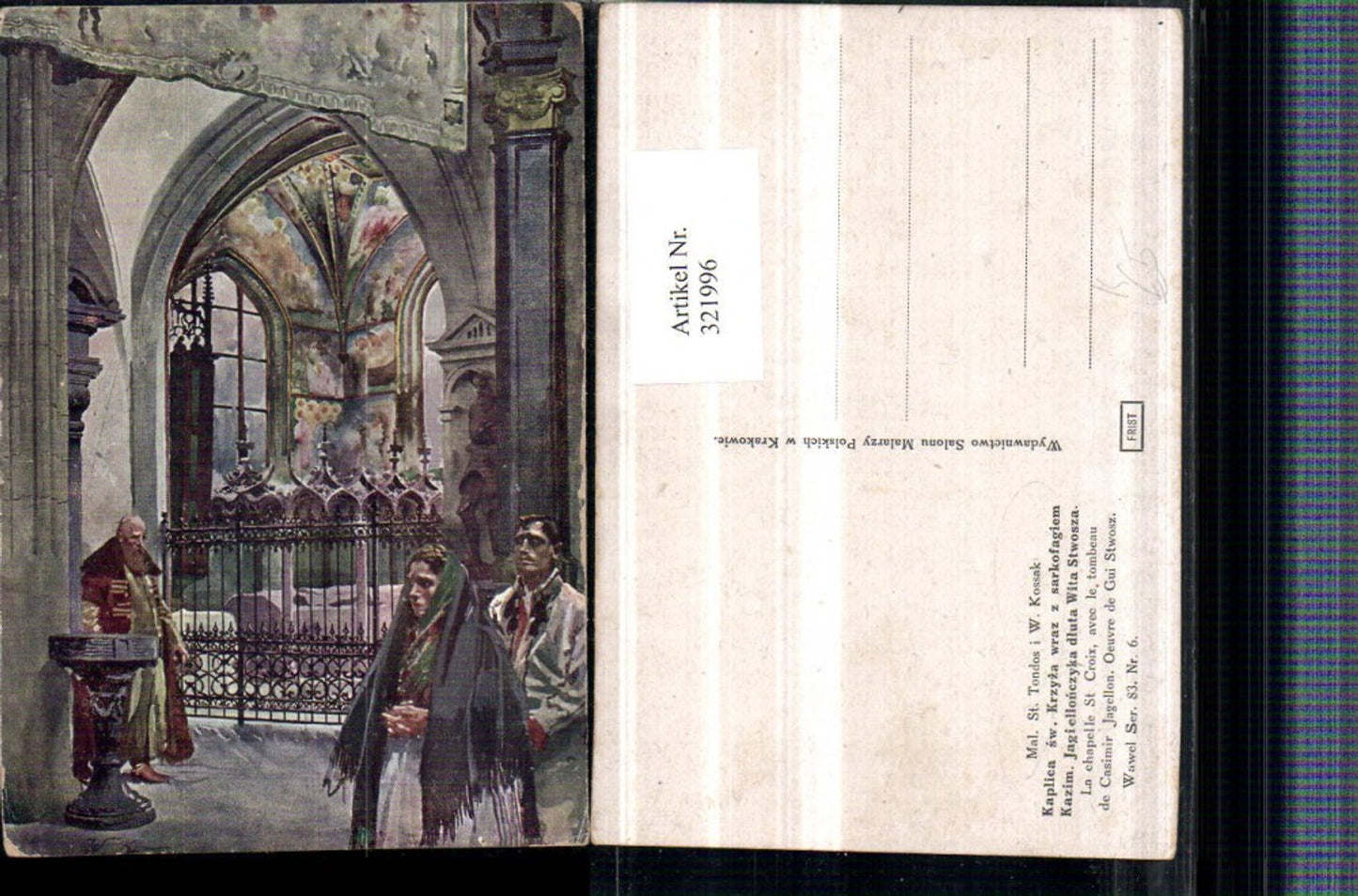 321996,Künstler AK W. Kossak Chapelle St. Croix Tombeau Casimir Jsagellon Grabmal