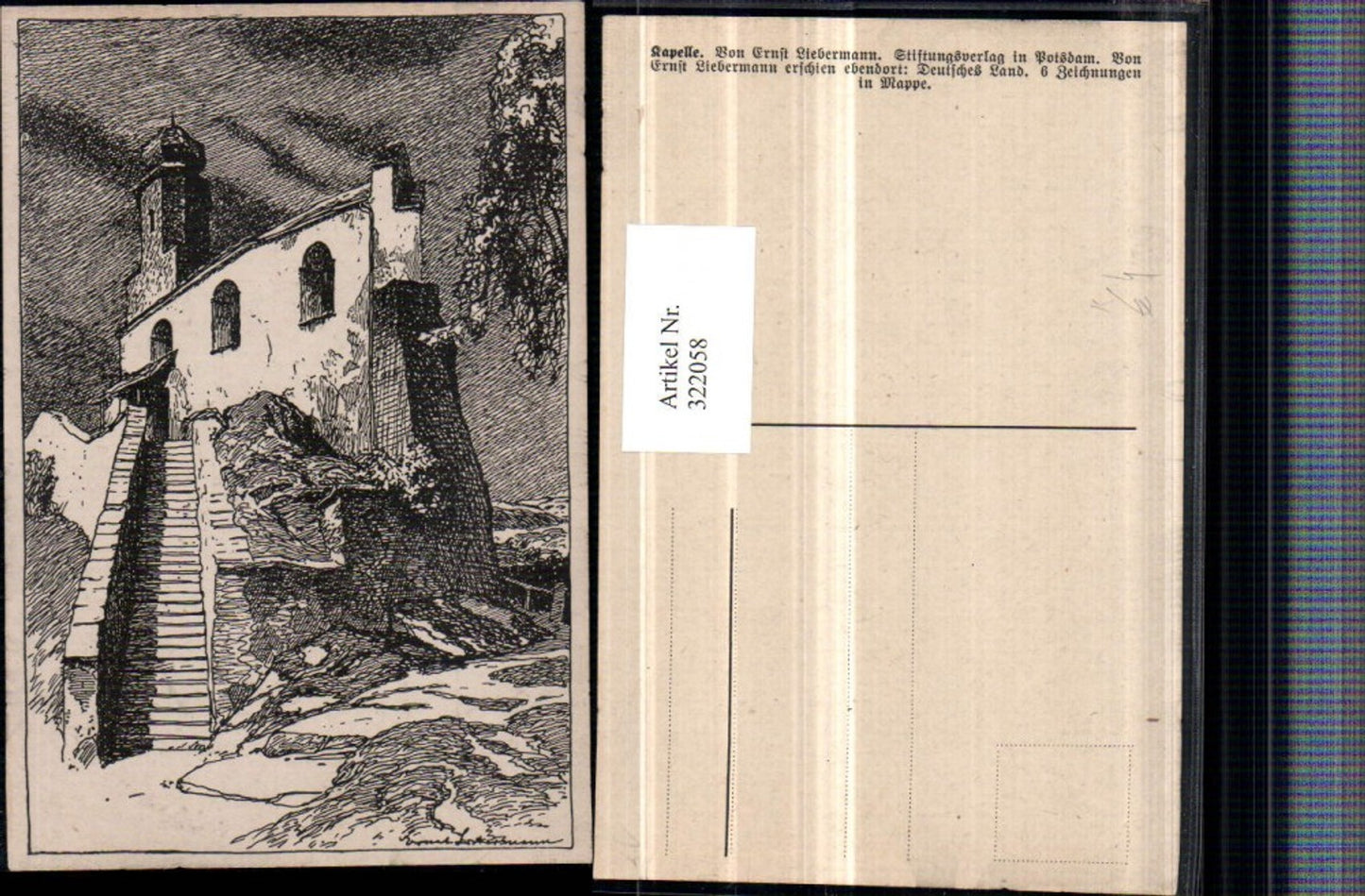 322058,Künstler AK Ernst Liebermann Kapelle Kirche