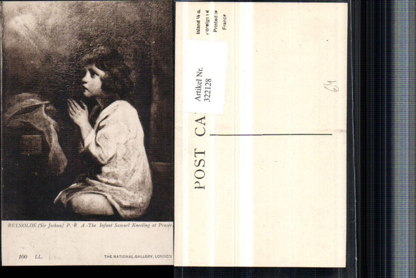 322128,Künstler AK Joshua Reynolds Infant Samuel Kneeling at Prayer Kind b. Beten