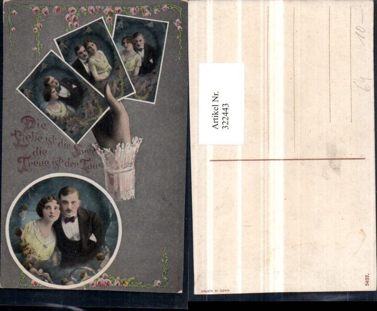 322443,Die Liebe ist die Sonne die Treue ist d. Tau Liebe Paar Fotos Hand Mehrbildkarte