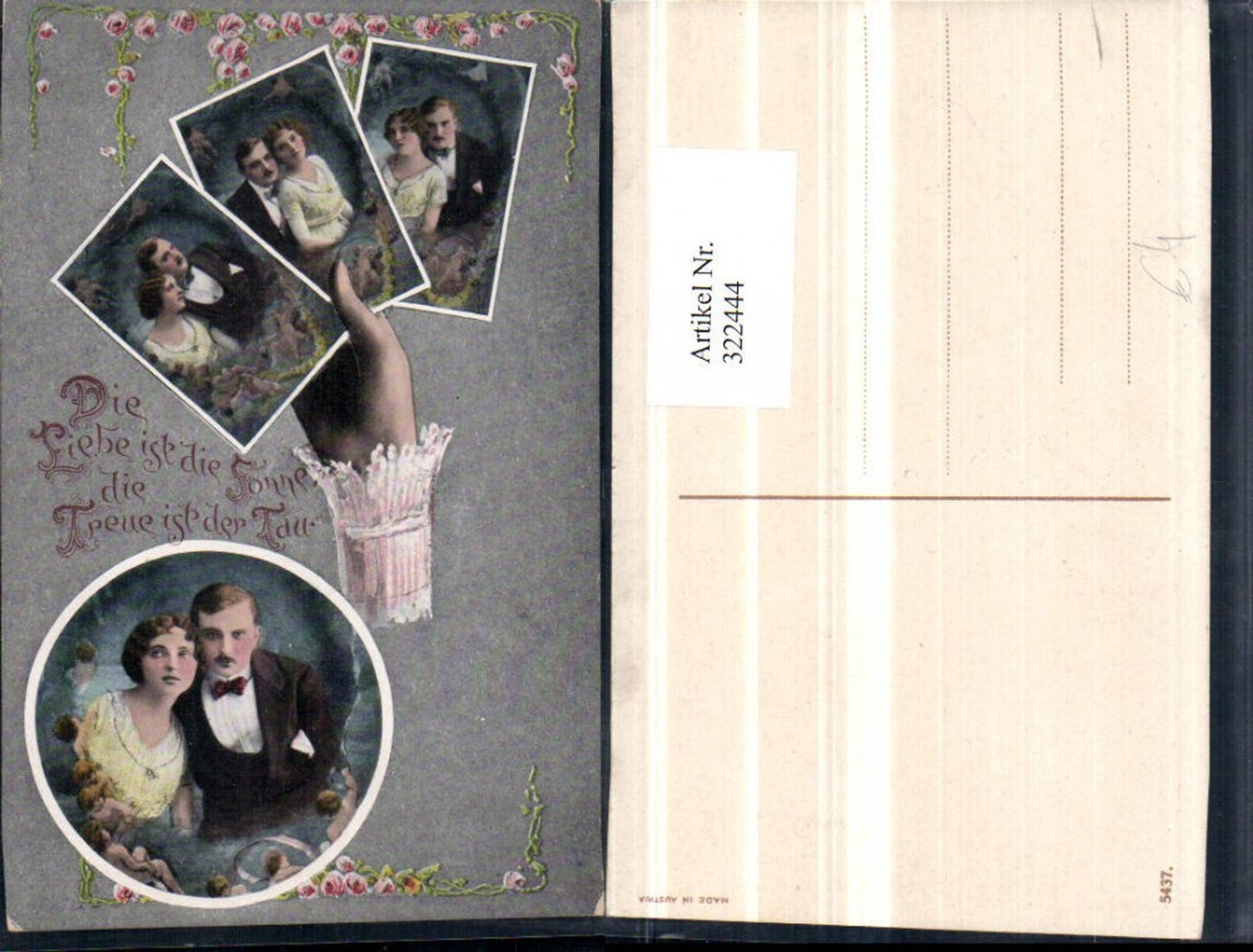 322444, Love is the sun, loyalty is the dew. Love couple photos hand multi-image card