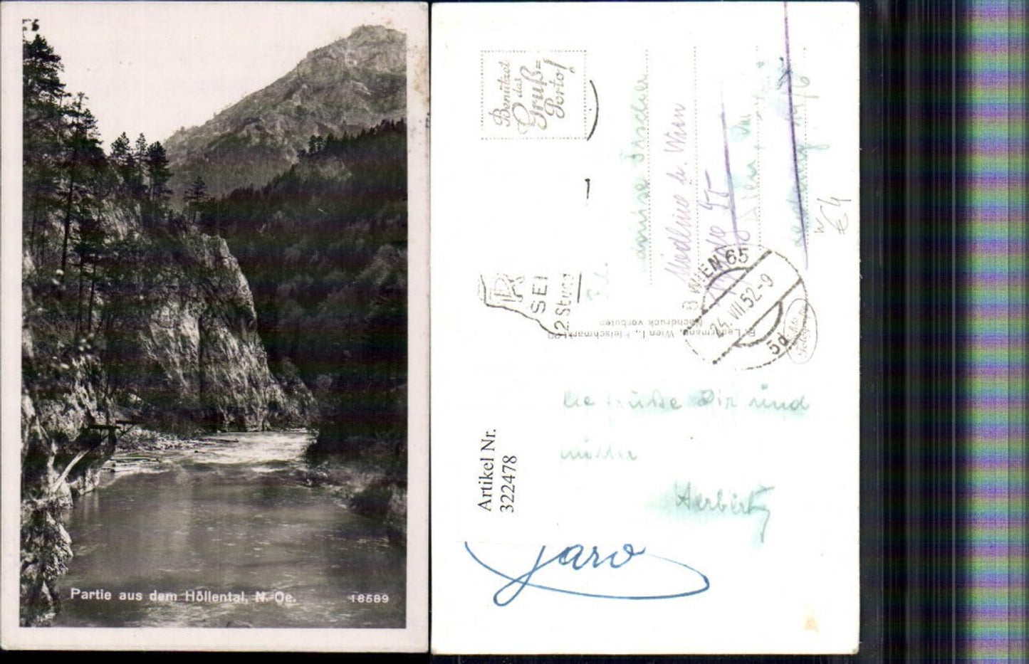 322478,Partie aus dem Höllental b. Schwarzau im Gebirge Hirschwang Fluss