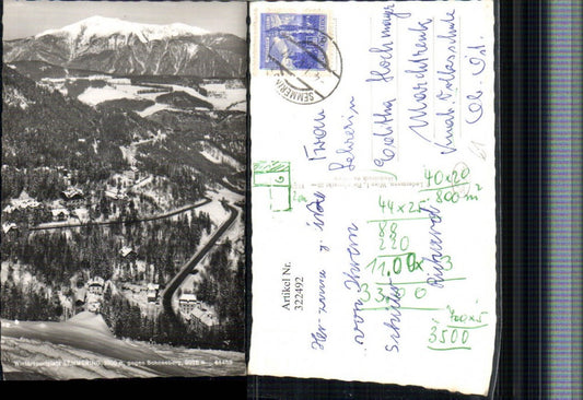 322492,Semmering Teilansicht geg. Schneeberg Bergkulisse Winterbild