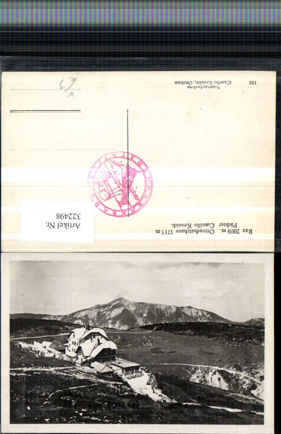 322498,Rax Ottoschutzhaus Berghütte b. Reichenau Bergkulisse