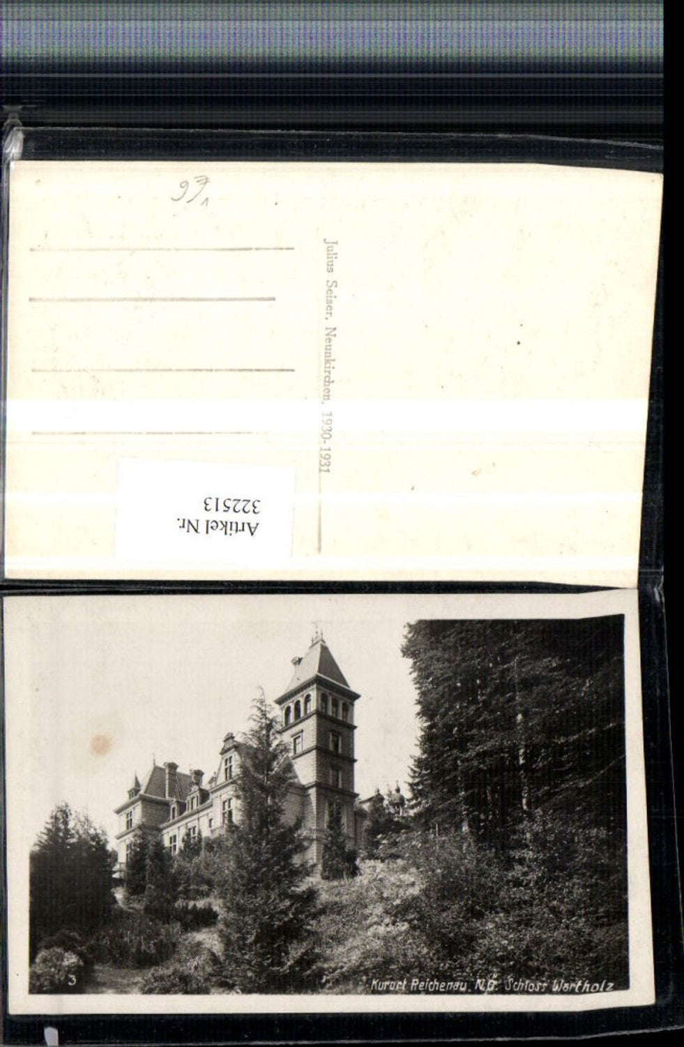 322513,Reichenau an d. Rax Schloss Wartholz pub Julius Seiser