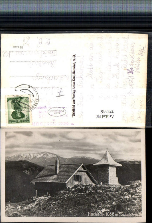 322546,Hocheck b. Furth an d. Triesting Schutzhaus Berghütte Bergkulisse