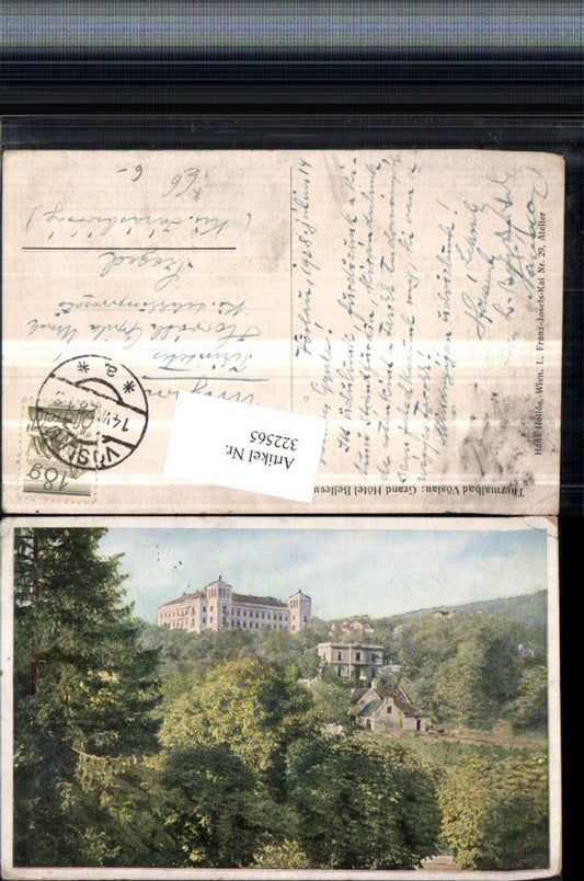 322565,Künstler AK Bad Vöslau Grand Hotel Bellevue