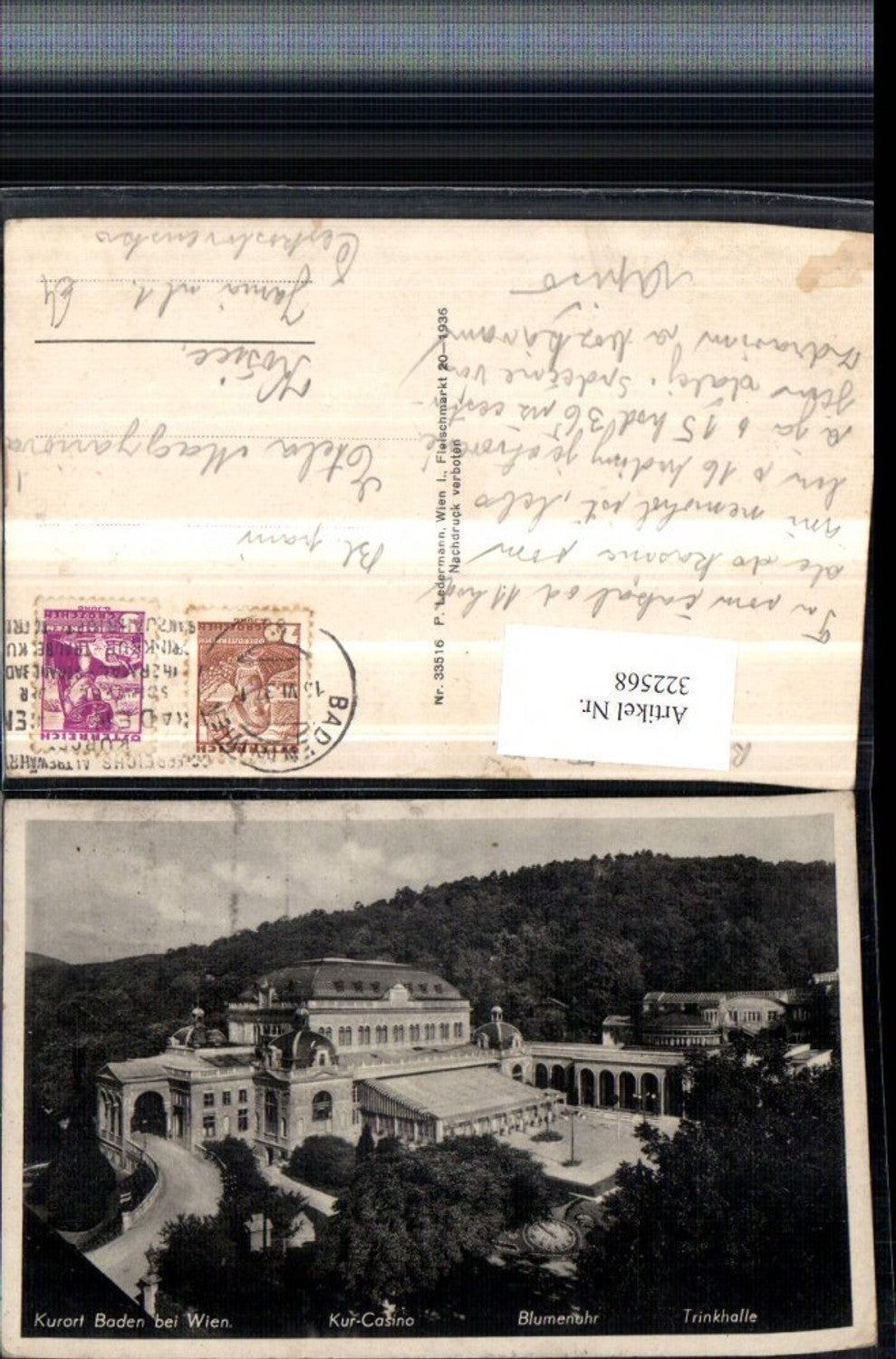 322568,Baden b. Wien Kurcasino Blumenuhr Trinkhalle