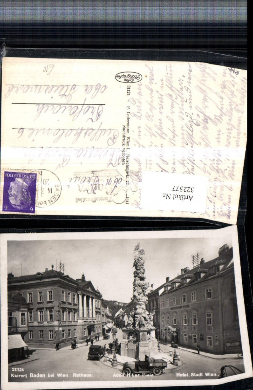 322577,Baden b. Wien Hauptplatz Rathaus Hotel Stadt Wien Automobil