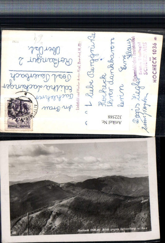 322588,Hocheck b. Furth an d. Triesting Blick geg. Schneeberg u. Rax Bergkulisse