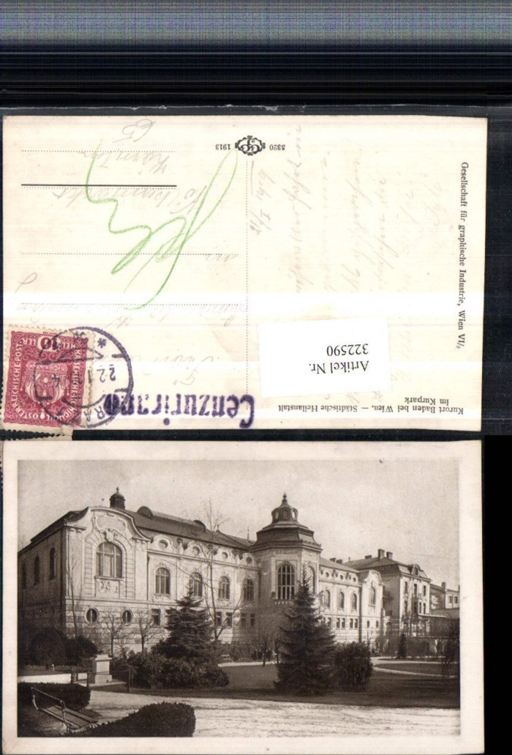 322590,Baden b. Wien Städtische Heilanstalt im Kurpark