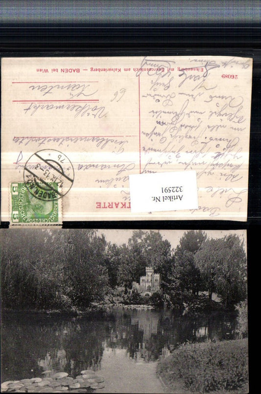 322591,Baden b. Wien Eienenburg m. Seerosenteich am Kalvarienberg