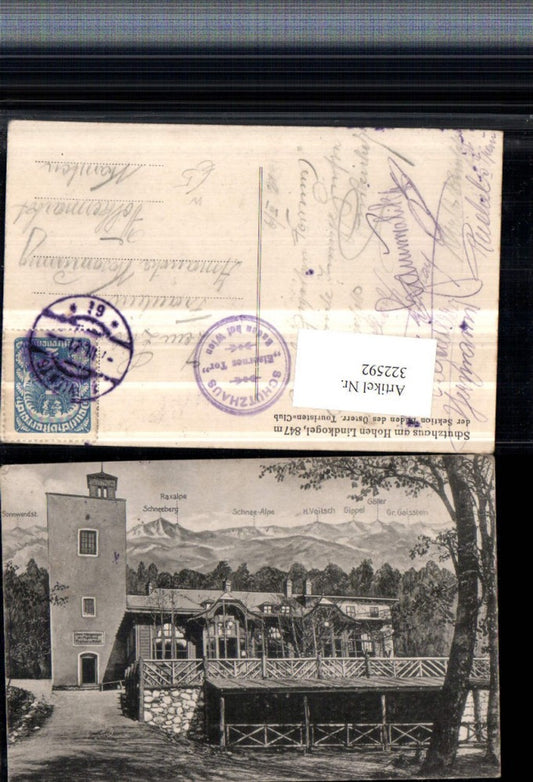 322592,Schutzhaus am Hohen Lindkogel b. Baden Bergkulisse