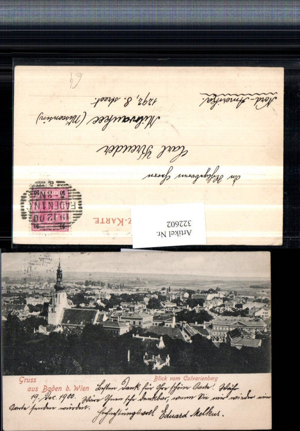 322602,Gruß aus Baden b. Wien Totale vom Kalvarienberg