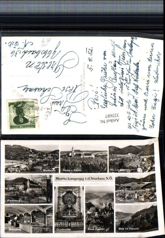 322687,Maria Langegg in d. Wachau Kirche Kloster Karthause Aggsbach Wolfstein Mehrbildkarte