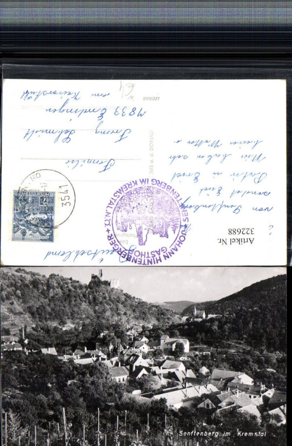 322688,Senftenberg im Kremstal Totale m. Ruine