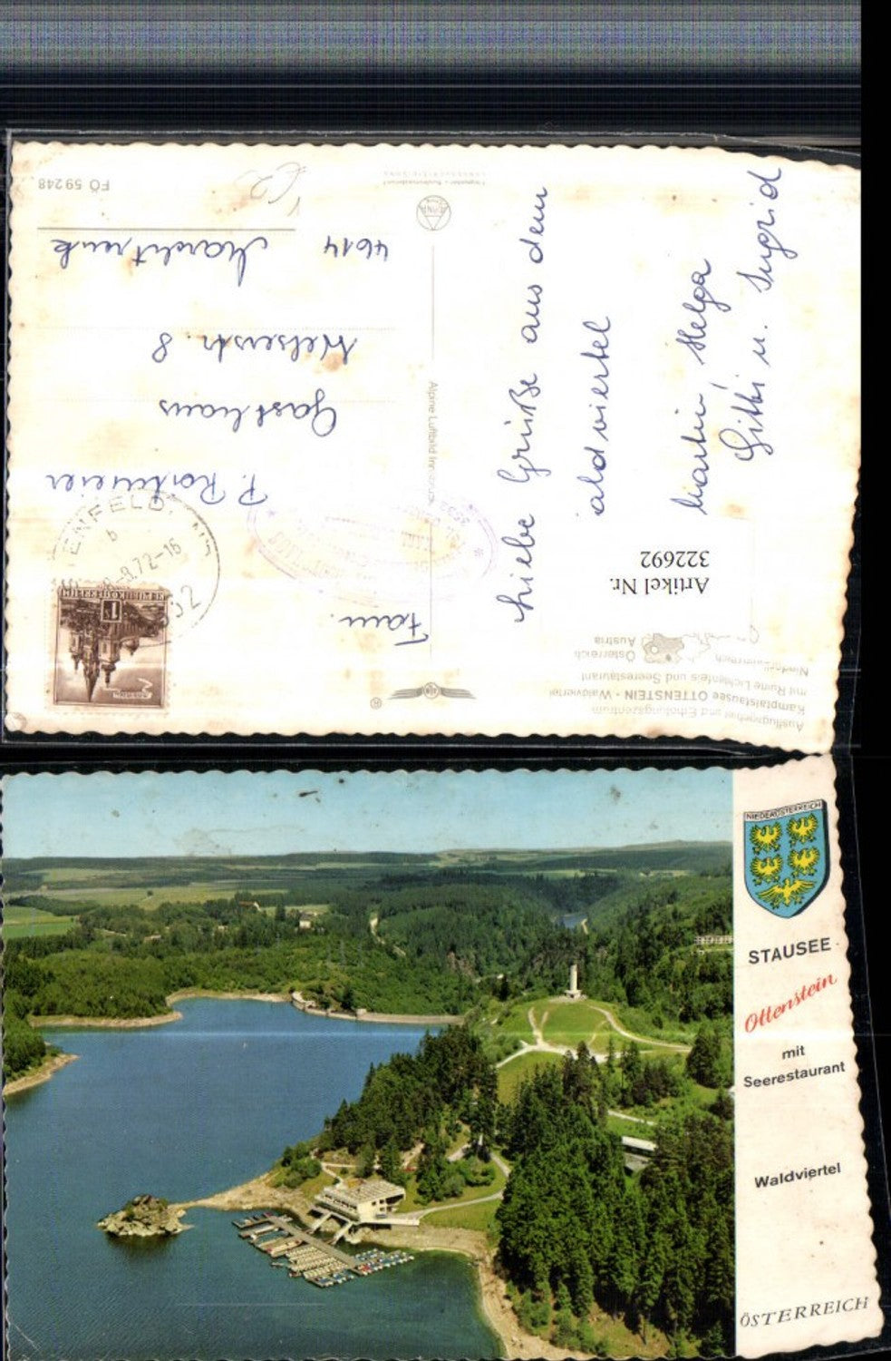 322692,Stausee Ottenstein m. Seerestaurant pub Alpine Luftbild 59248