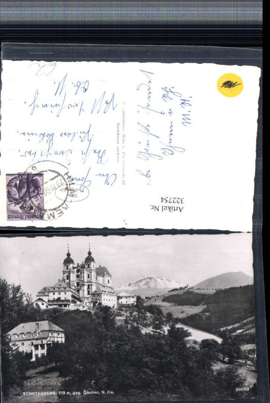 322754,Sonntagberg Kirche geg. Ötscher Bergkulisse