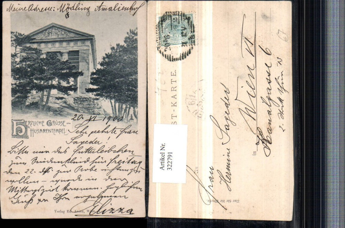 322791,Grüße vom Husarentempel Tempel b. Mödling