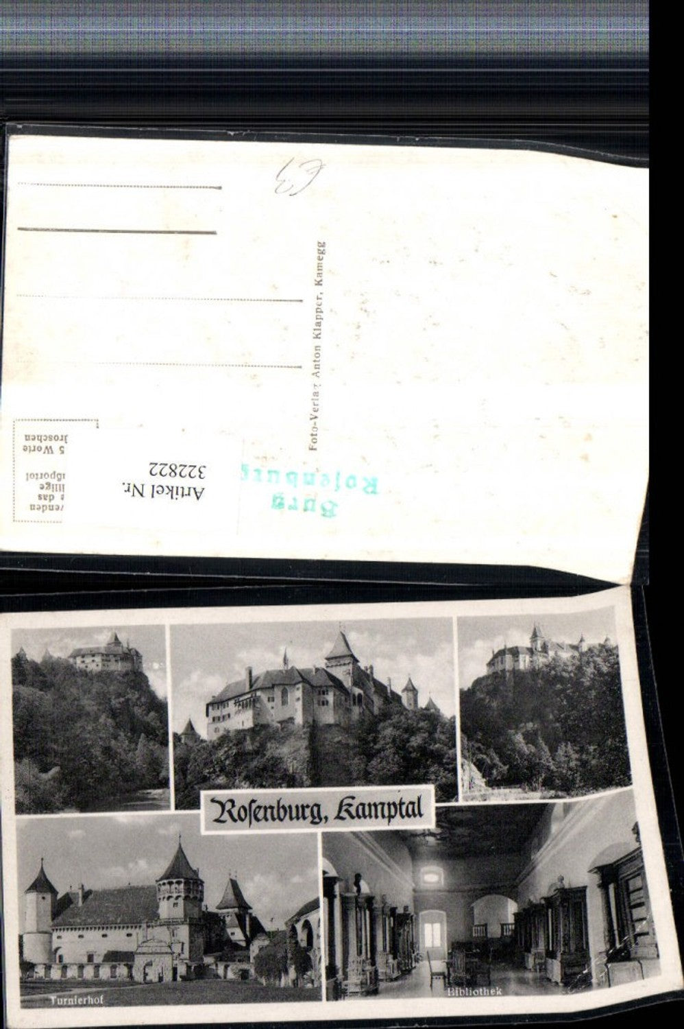 322822,Rosenburg im Kamptal Schloss Bibliothek Turnierhof Mehrbildkarte