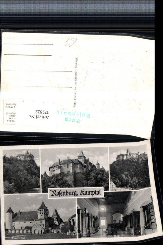322822,Rosenburg im Kamptal Schloss Bibliothek Turnierhof Mehrbildkarte
