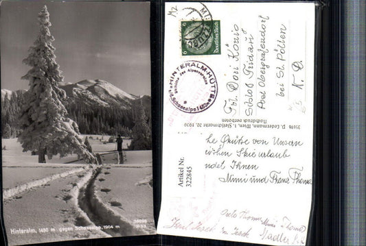 322845,Hinteralm b. Lilienfeld geg. Schneealpe Bergkulisse Winterbild