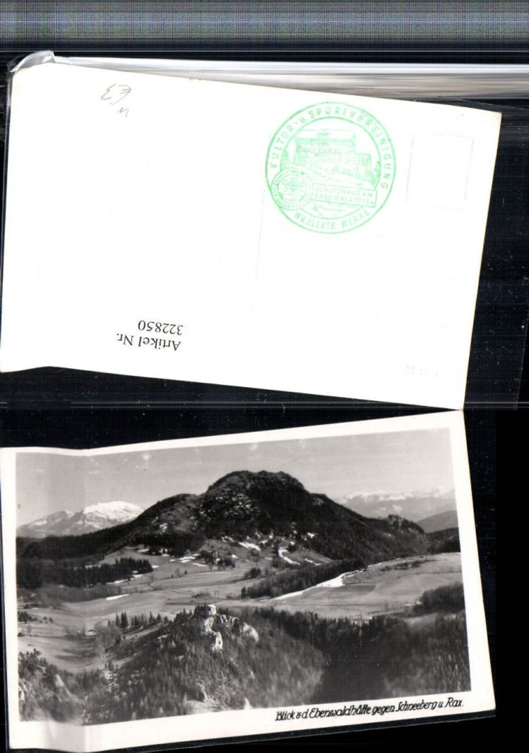 322850,Blick von d. Ebenwaldhütte b. Lilienfeld geg. Schneeberg u. Rax