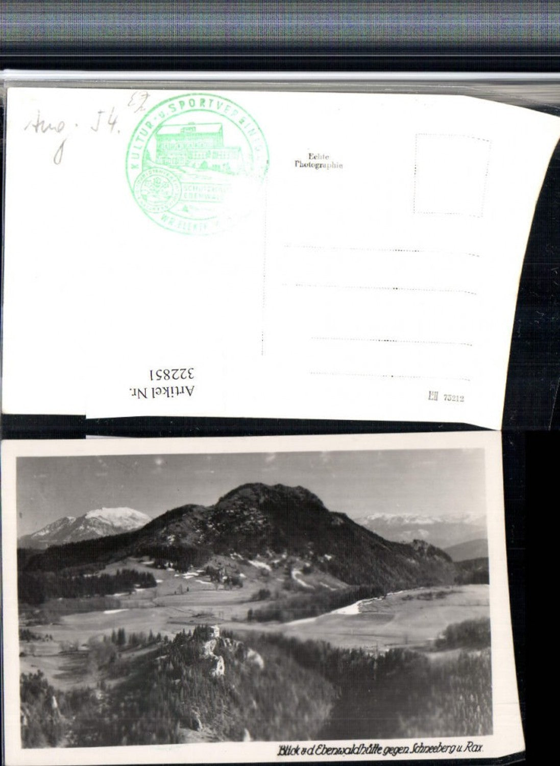 322851,Blick von d. Ebenwaldhütte b. Lilienfeld geg. Schneeberg u. Rax