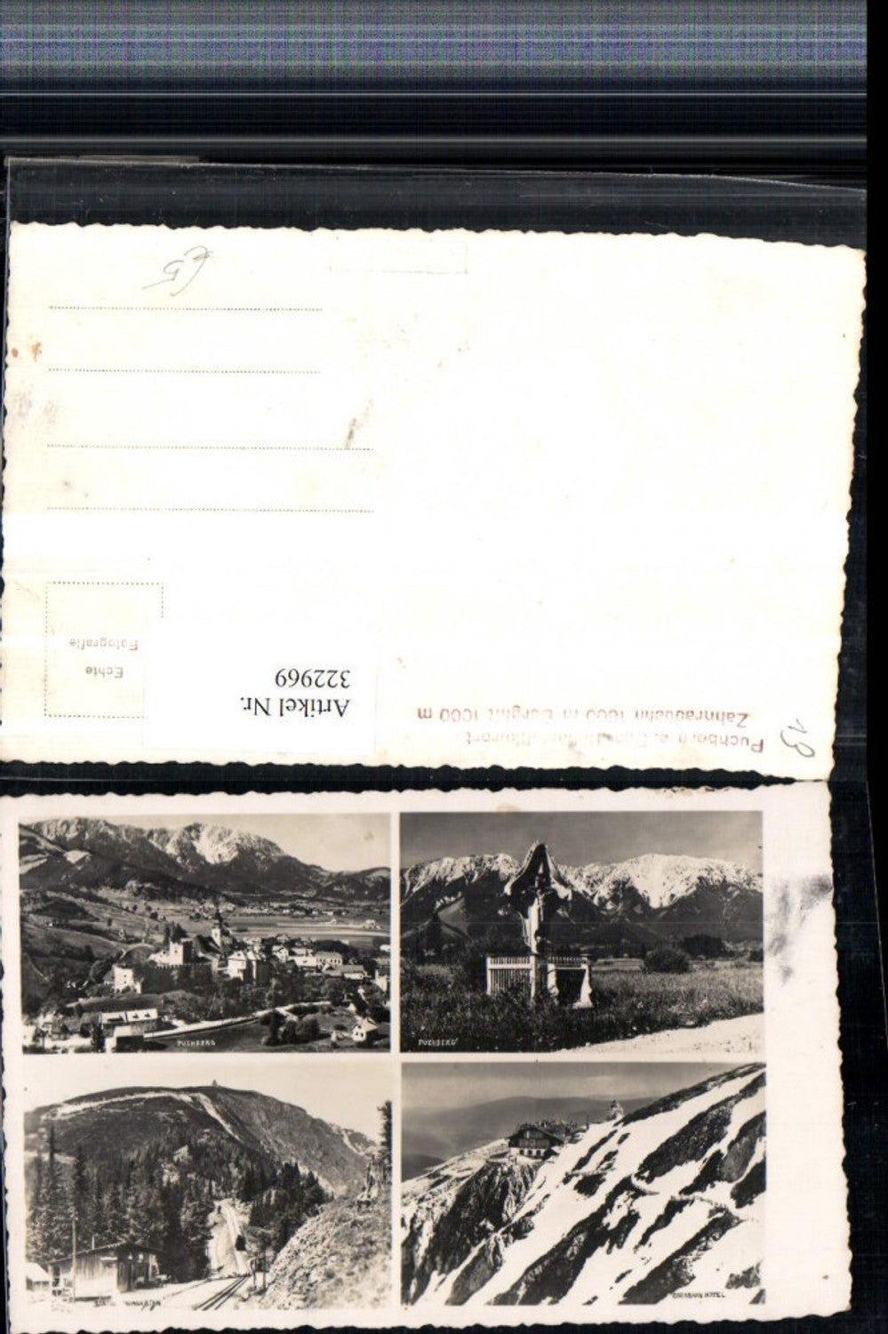 322969,Puchberg am Schneeberg Totale Wegkreuz Station Hotel Mehrbildkarte