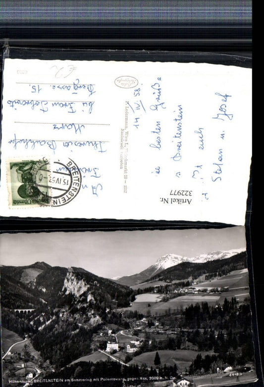 322977,Breitenstein am Semmering Totale m. Polleroswand geg. Rax Bergkulisse