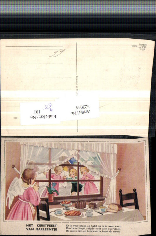 323054, Artist AK Christmas Angels Girl Feast Cake Loaf of Bread