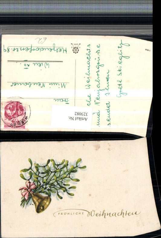 323082, Artist AK Christmas Mistletoe Bell Ribbon