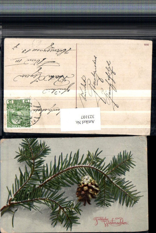 323107, Artist AK Christmas Fir branch Cone