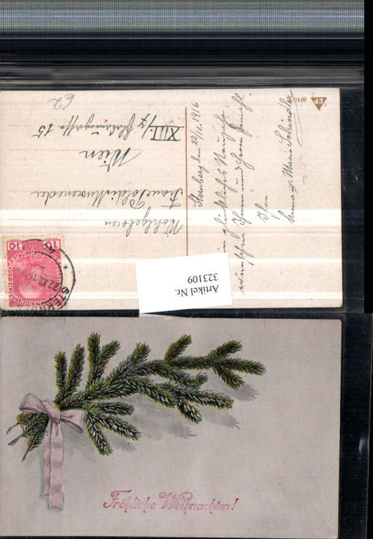 323109, Artist AK Silver Ornament Christmas Branch Bow