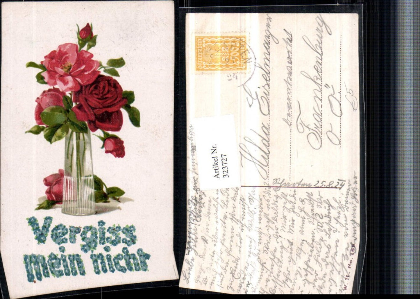 323727,Spruch Zitat Vergiss mein nicht Rosenstrauß Rosen Vase