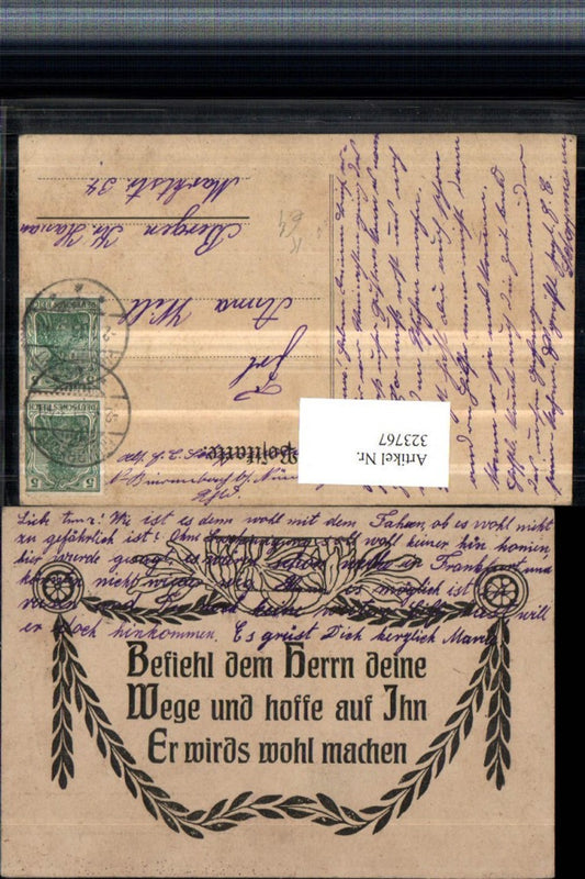323767,Künstler AK Spruch Zitat Religion Palmwedel