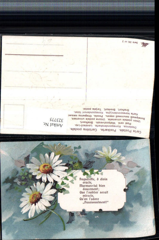 323775,Präge Künstler AK Spruch Zitat Blumen Margeriten